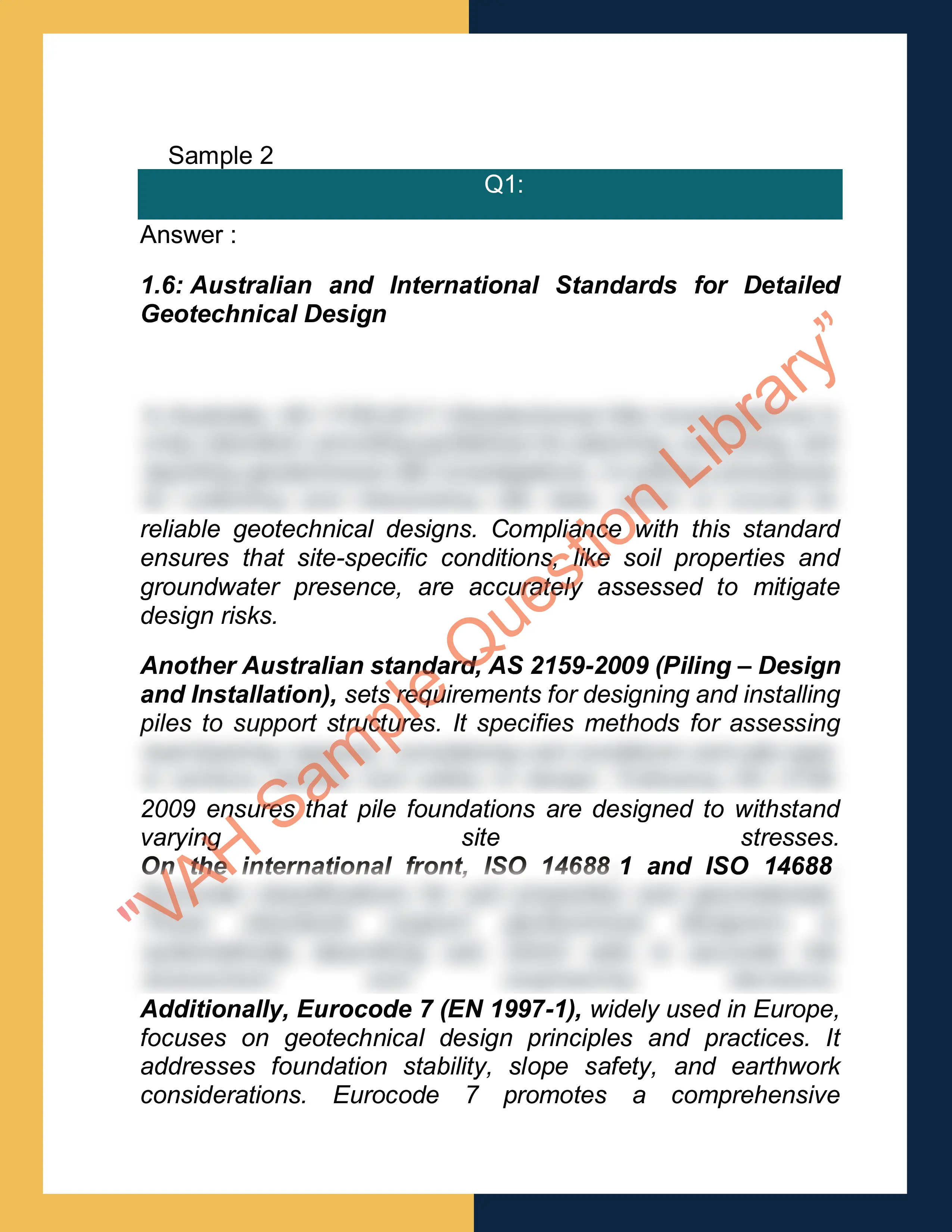 Sample Solution for RIICWD507D - Prepare detailed geotechnical design 4